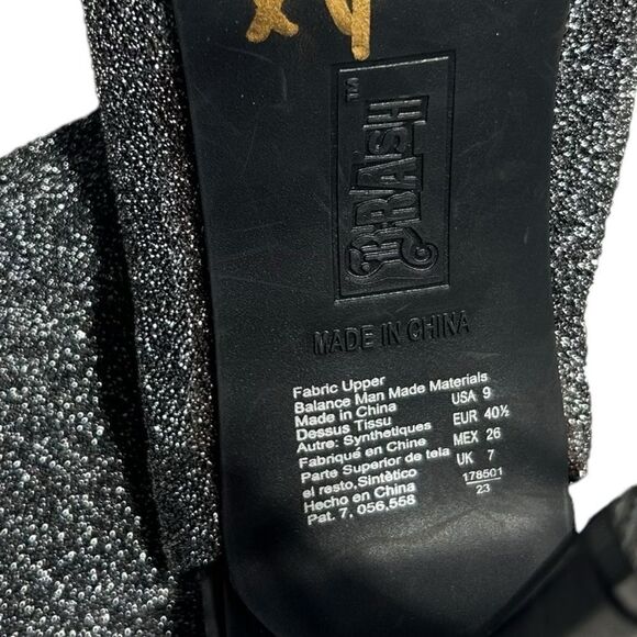 Brash Silver Sparkly High Heels Peep Toe Pumps Four inch Heel Bootie Open Back - Picture 10 of 12